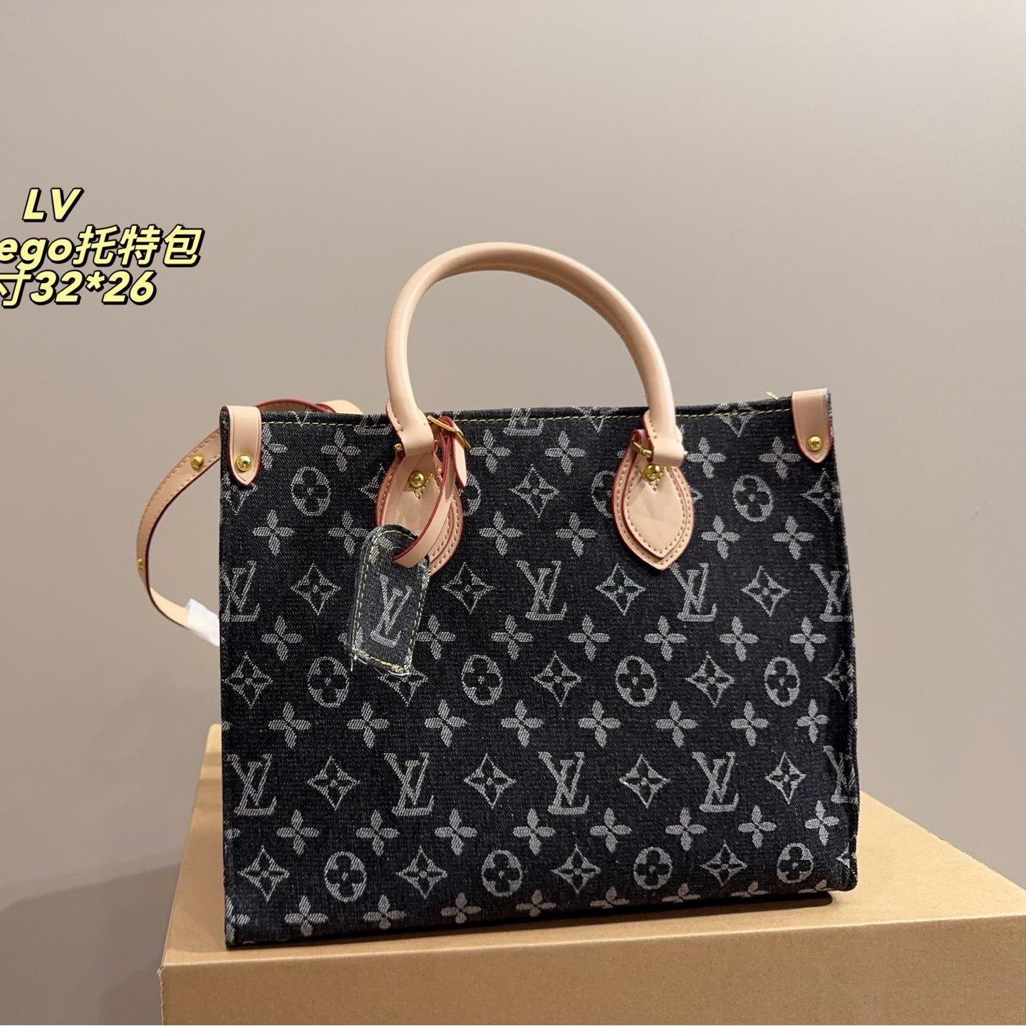 LV OnTheGo Denim Tote Bag – Vintage Monogram in Large & Small Sizes 32CM/41CM - 图片 2