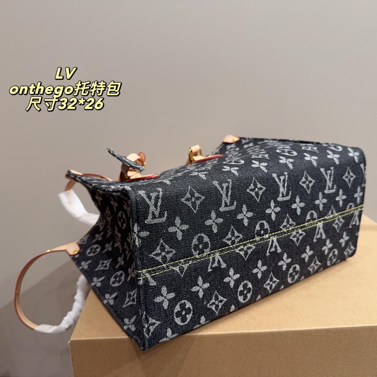 LV OnTheGo Denim Tote Bag – Vintage Monogram in Large & Small Sizes 32CM/41CM - 图片 6