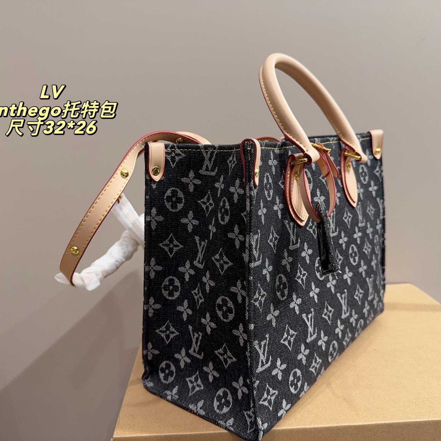 LV OnTheGo Denim Tote Bag – Vintage Monogram in Large & Small Sizes 32CM/41CM - 图片 7