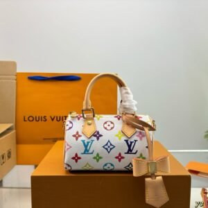Mini Speedy Bag – White Multicolor Monogram Canvas 16CM