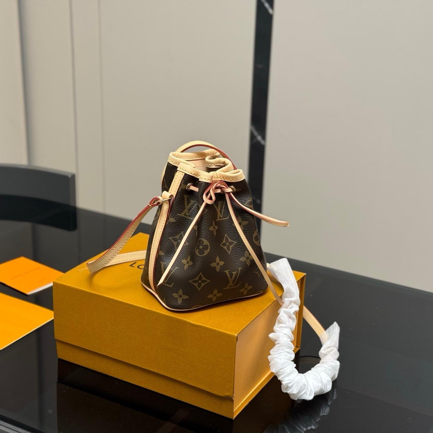 Nano Monogram Drawstring Bucket Bag – Luxury Mini Crossbody 16CM