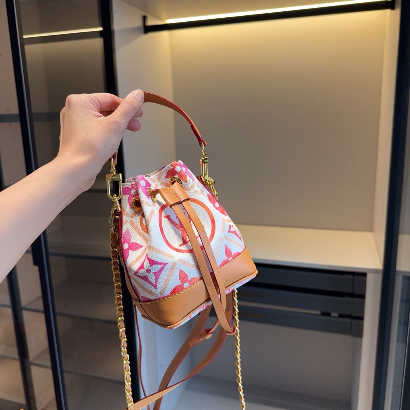 Louis Vuitton Nano Noé Summer Edition Mini Bucket Bag – Pink Monogram 15CM - 图片 3