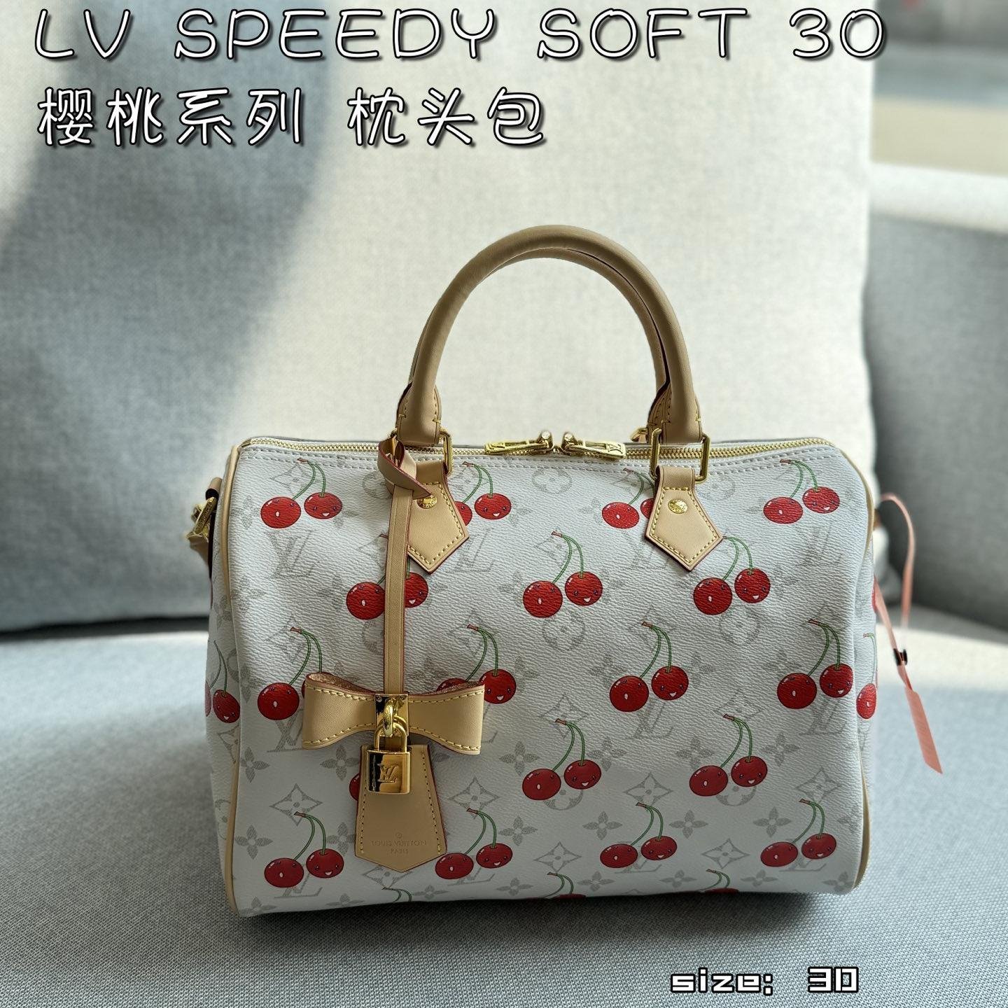 LV x Takashi Murakami Cherry White Speedy Soft 30 Bag – Limited Edition Monogram 30CM