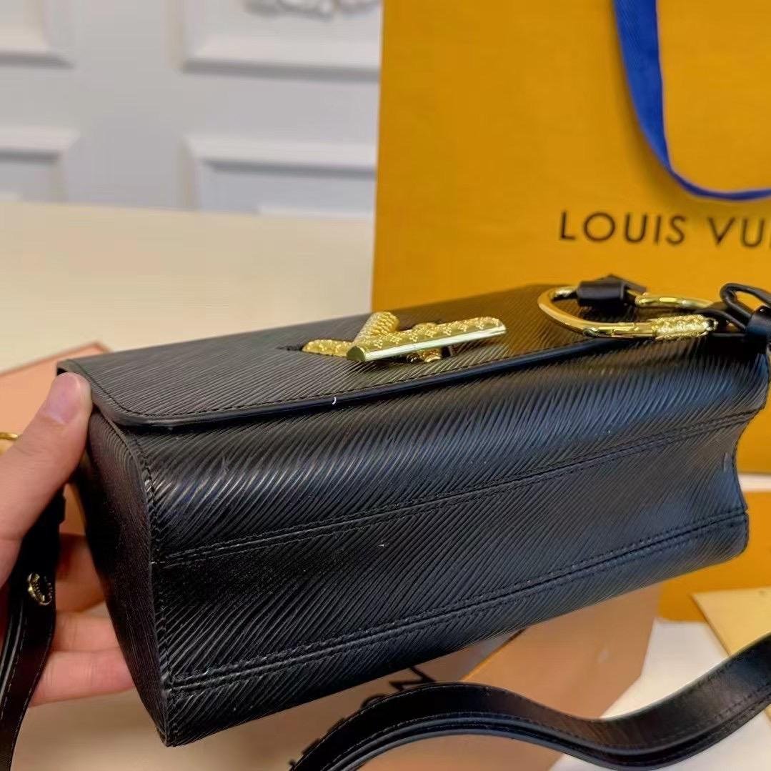 LV Twist Epi Leather Handbag – 23cm Black Textured Edition - 图片 5