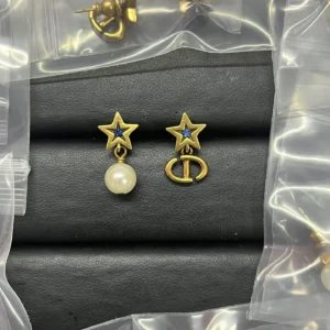 Dior Replica Earrings, Asymmetric Star Motif Design