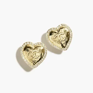 Miss Chen Jewelry Replica Earrings, Gold Love Heart Studs