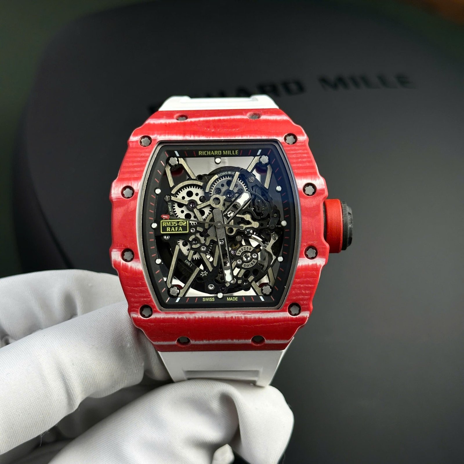 Richard Mille RM35-02 Rafael Nadal Red Quartz TPT Replica BBR V3 49.94mm x 44.5mm