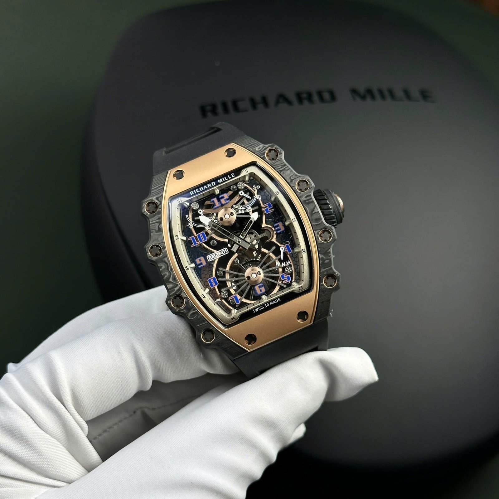 Richard Mille RM21-01 Tourbillon Aerodyne Red Gold Carbon TPT Best Replica 42.68mm x 50.12mm - 图片 2