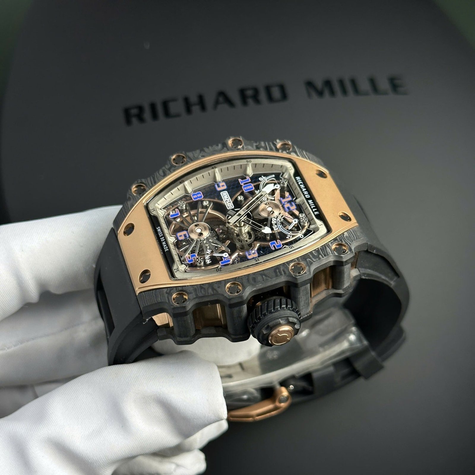 Richard Mille RM21-01 Tourbillon Aerodyne Red Gold Carbon TPT Best Replica 42.68mm x 50.12mm - 图片 5