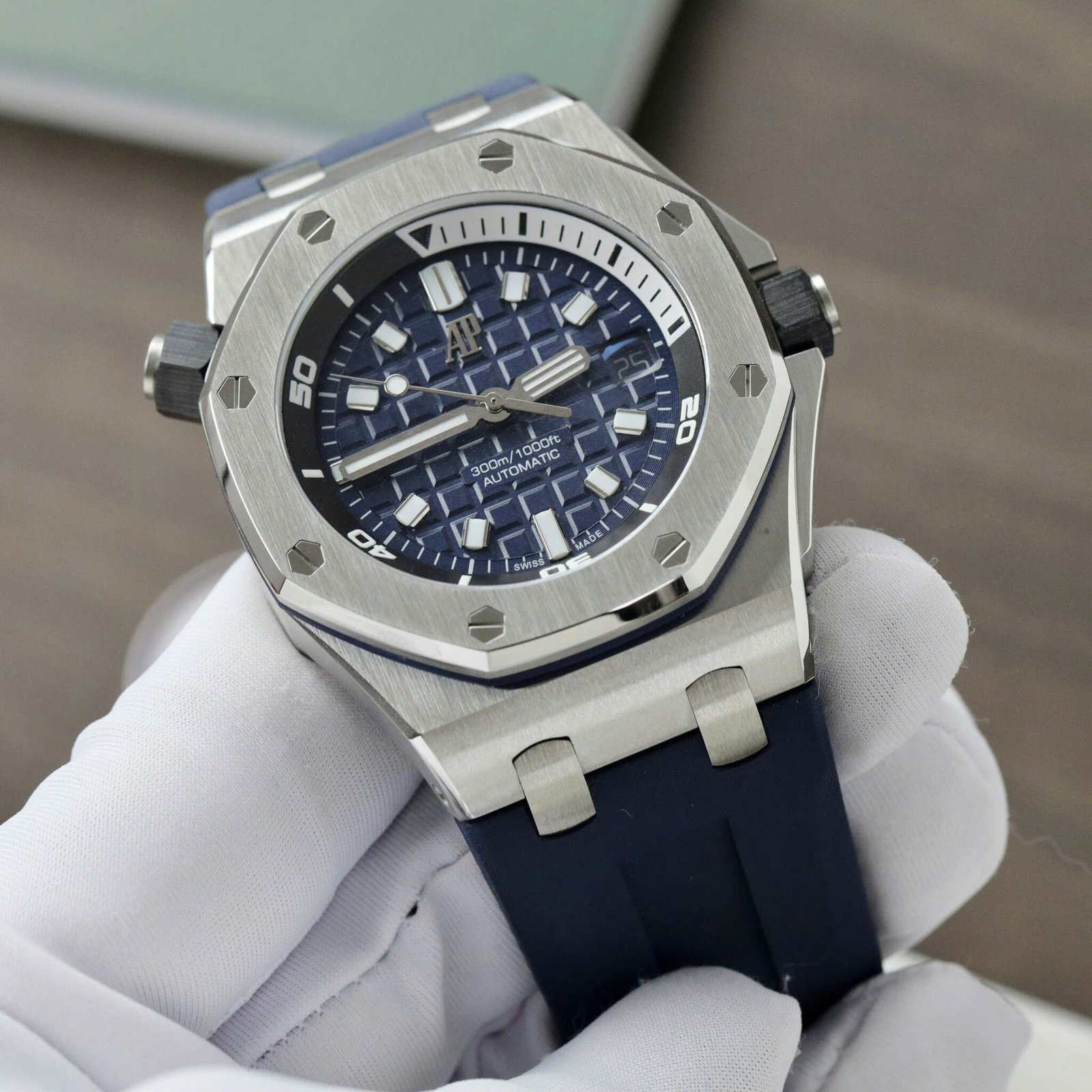 Audemars Piguet Royal Oak Offshore Diver 15720ST Blue Dial Rubber Replica IPF 42mm - 图片 2