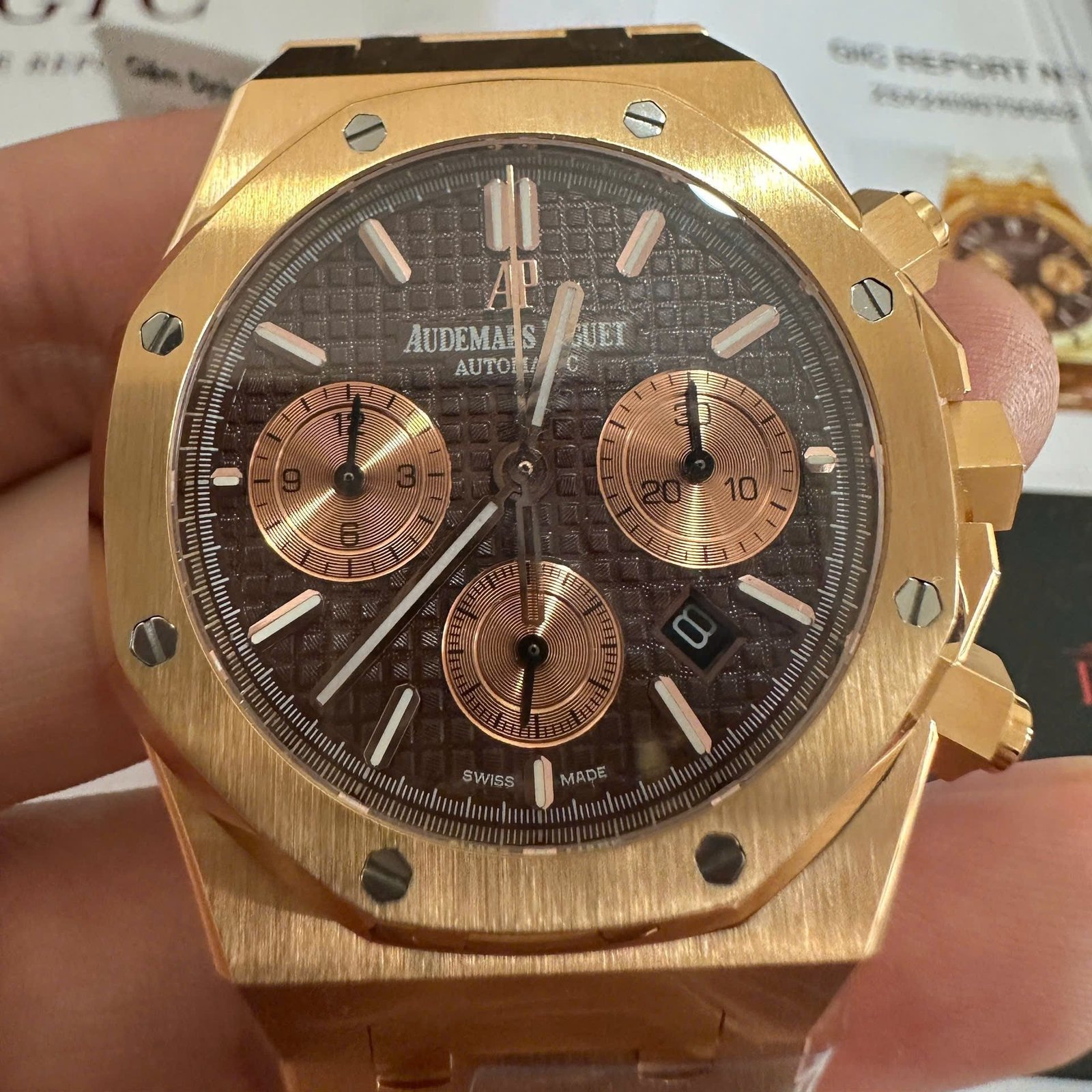 Audemars Piguet Royal Oak 26331OR Chronograph Brown Dial 18K Gold Wrapped 41mm - 图片 5
