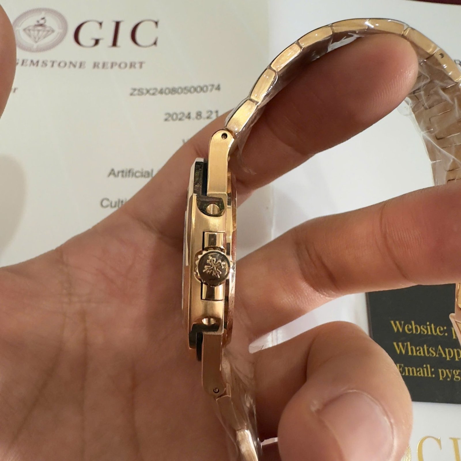 Patek Philippe Nautilus 5723/1R-001 Pink Golden Dial 18K Solid Gold Baguette Diamonds 40mm - 图片 10