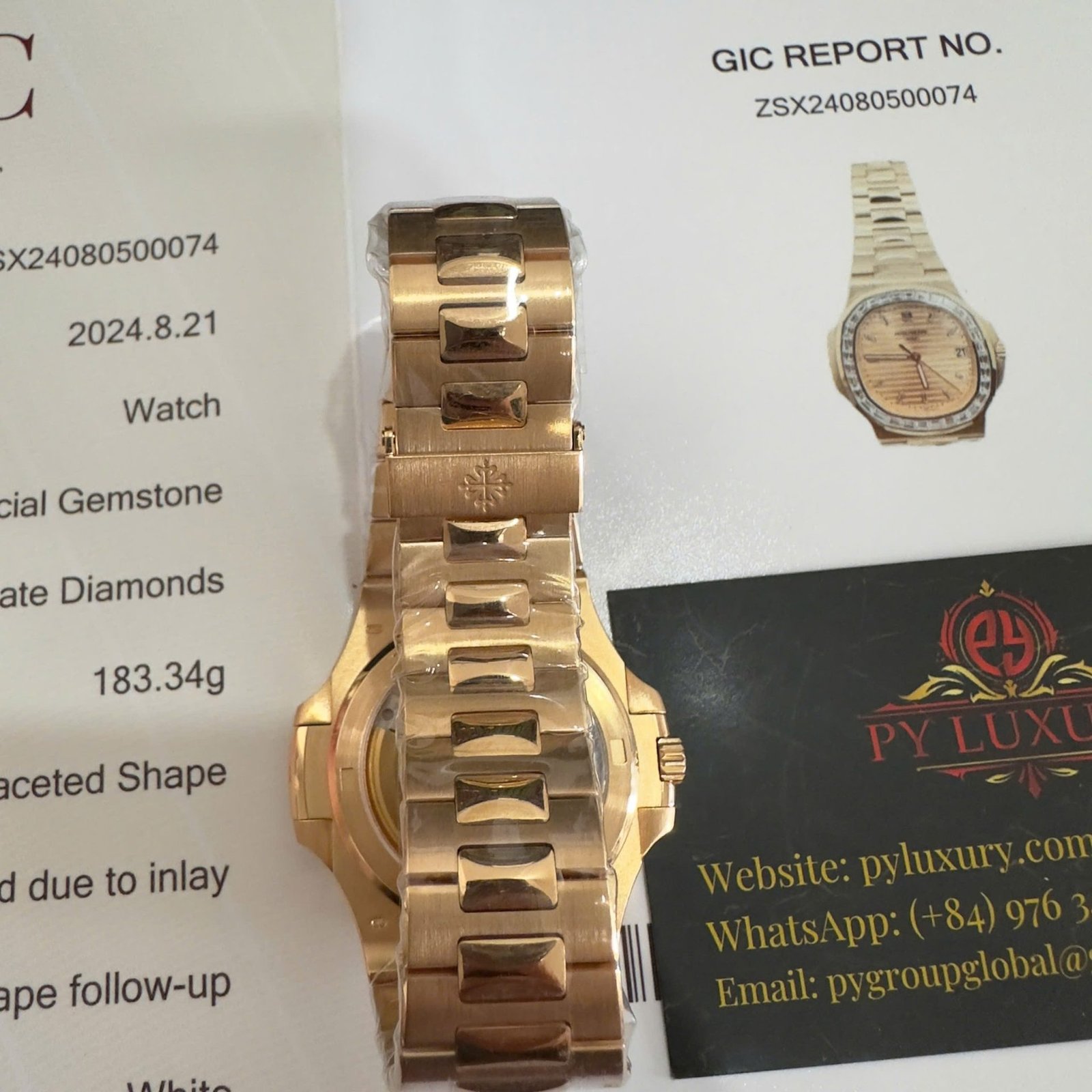 Patek Philippe Nautilus 5723/1R-001 Pink Golden Dial 18K Solid Gold Baguette Diamonds 40mm - 图片 15