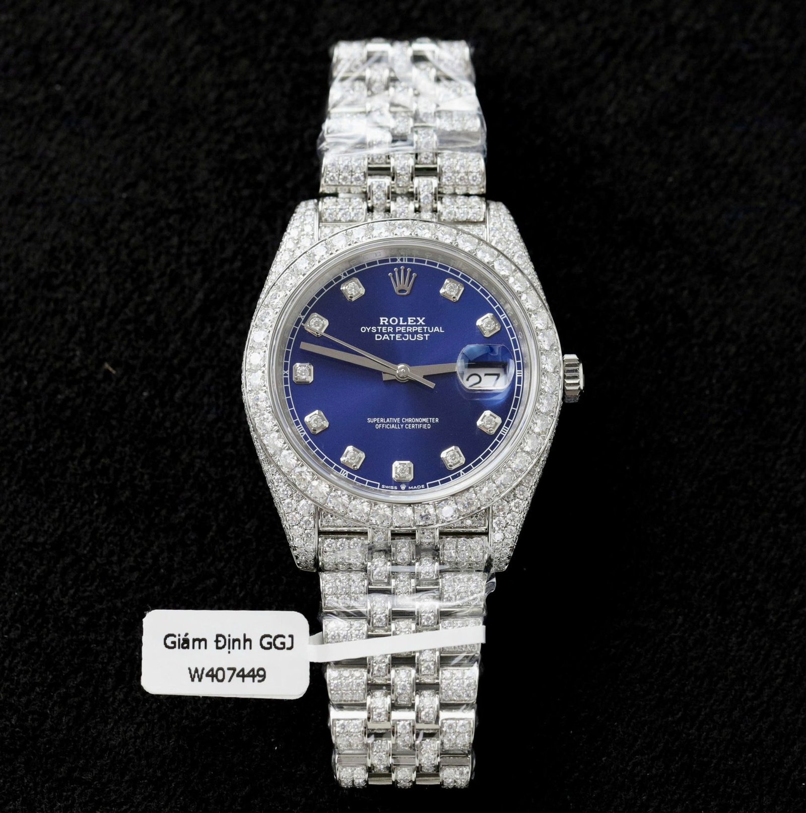 Rolex Datejust 41 Blue Diamond Dial Jubilee Iced Out Moissanite Best Replica 41mm - 图片 2