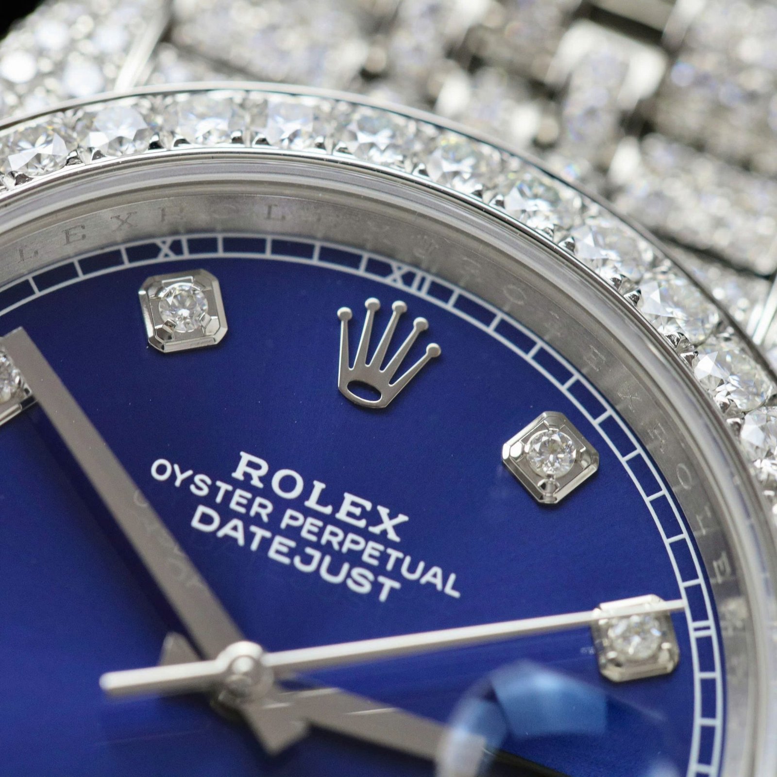 Rolex Datejust 41 Blue Diamond Dial Jubilee Iced Out Moissanite Best Replica 41mm - 图片 6