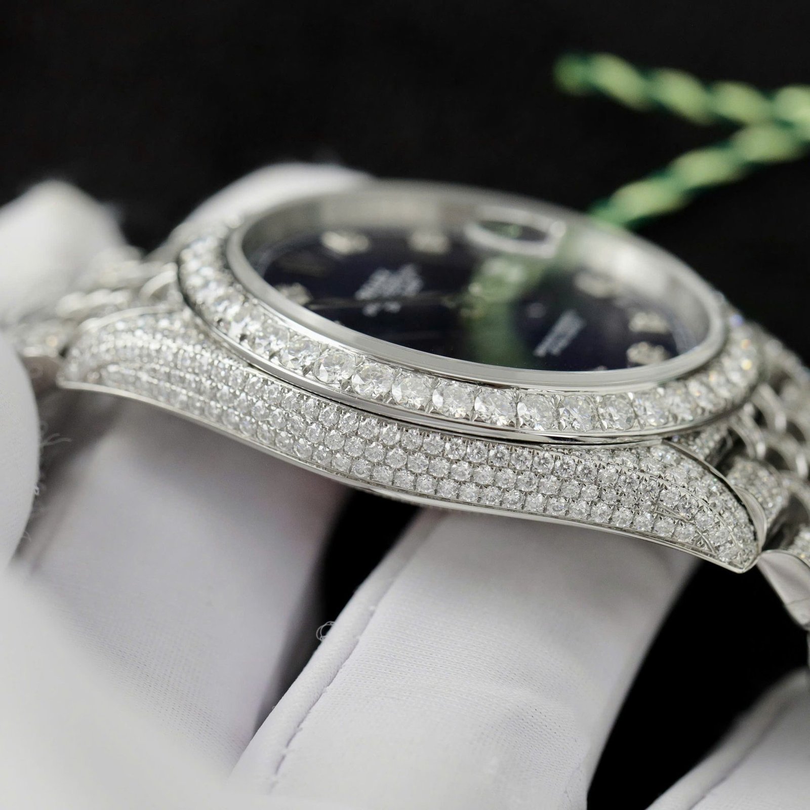 Rolex Datejust 41 Blue Diamond Dial Jubilee Iced Out Moissanite Best Replica 41mm - 图片 10