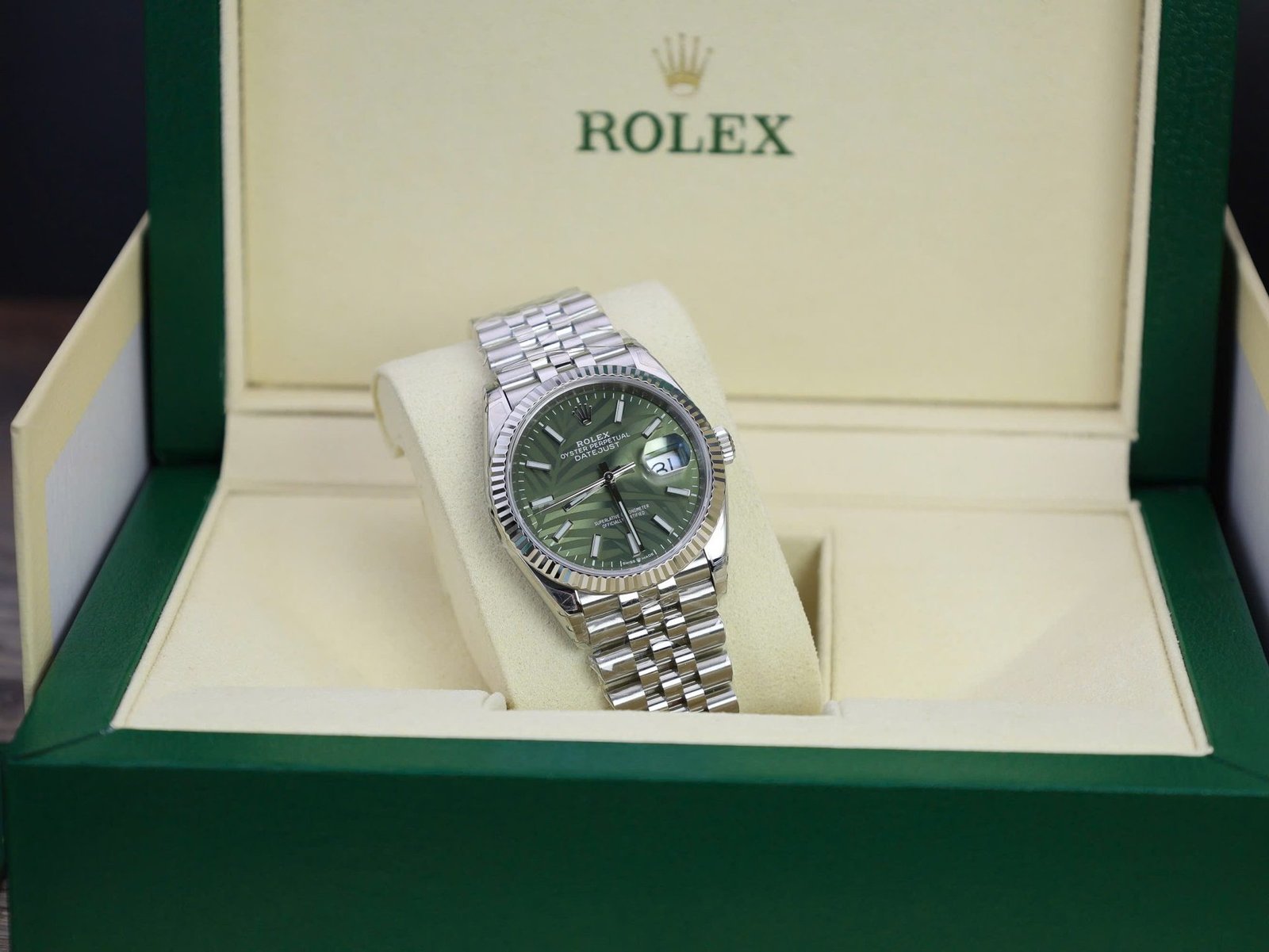 Rolex Datejust 126234-0047 Green Palm Luminous Dial Jubilee Best Replica VSF 36mm - 图片 3