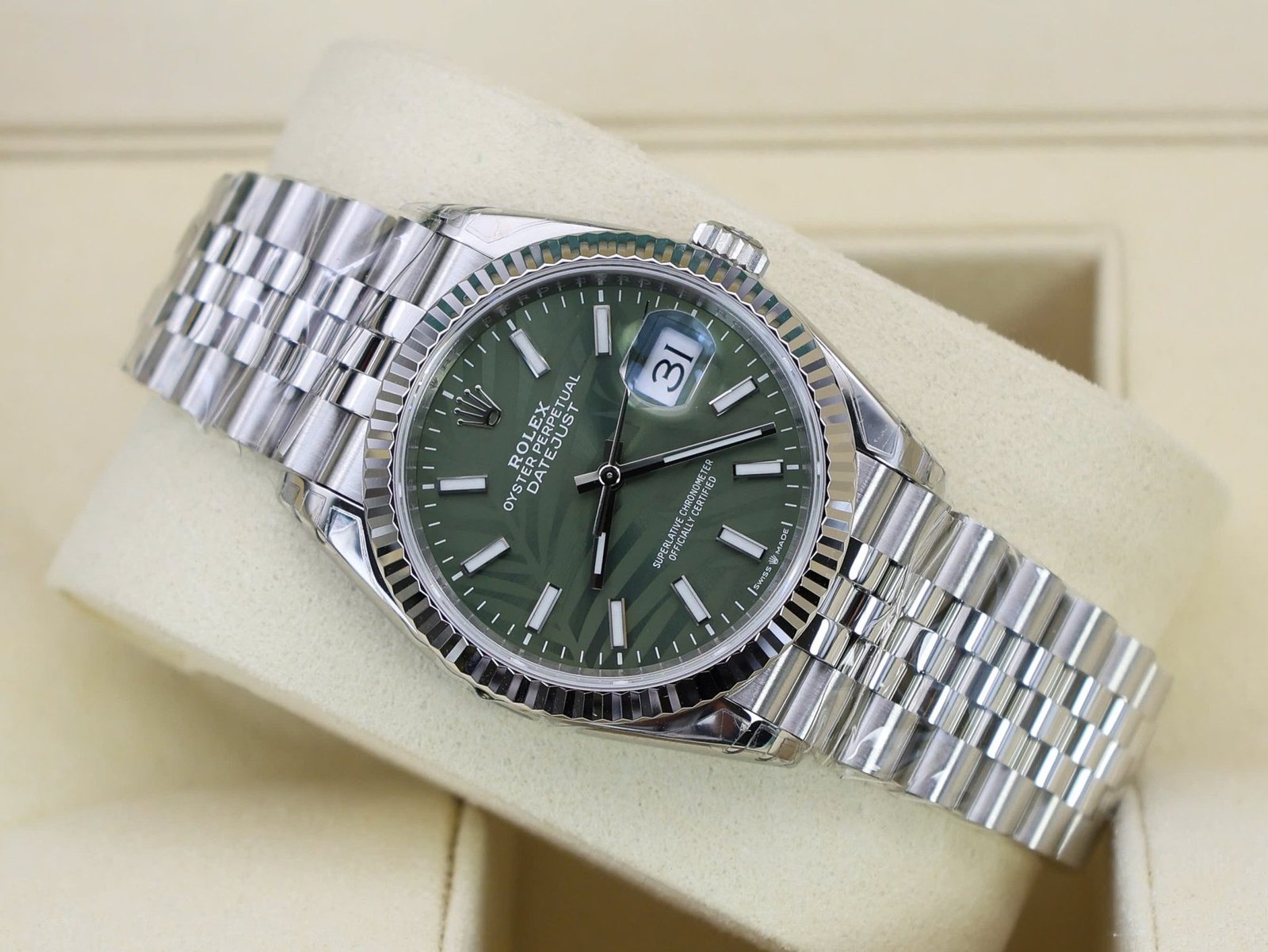 Rolex Datejust 126234-0047 Green Palm Luminous Dial Jubilee Best Replica VSF 36mm - 图片 6