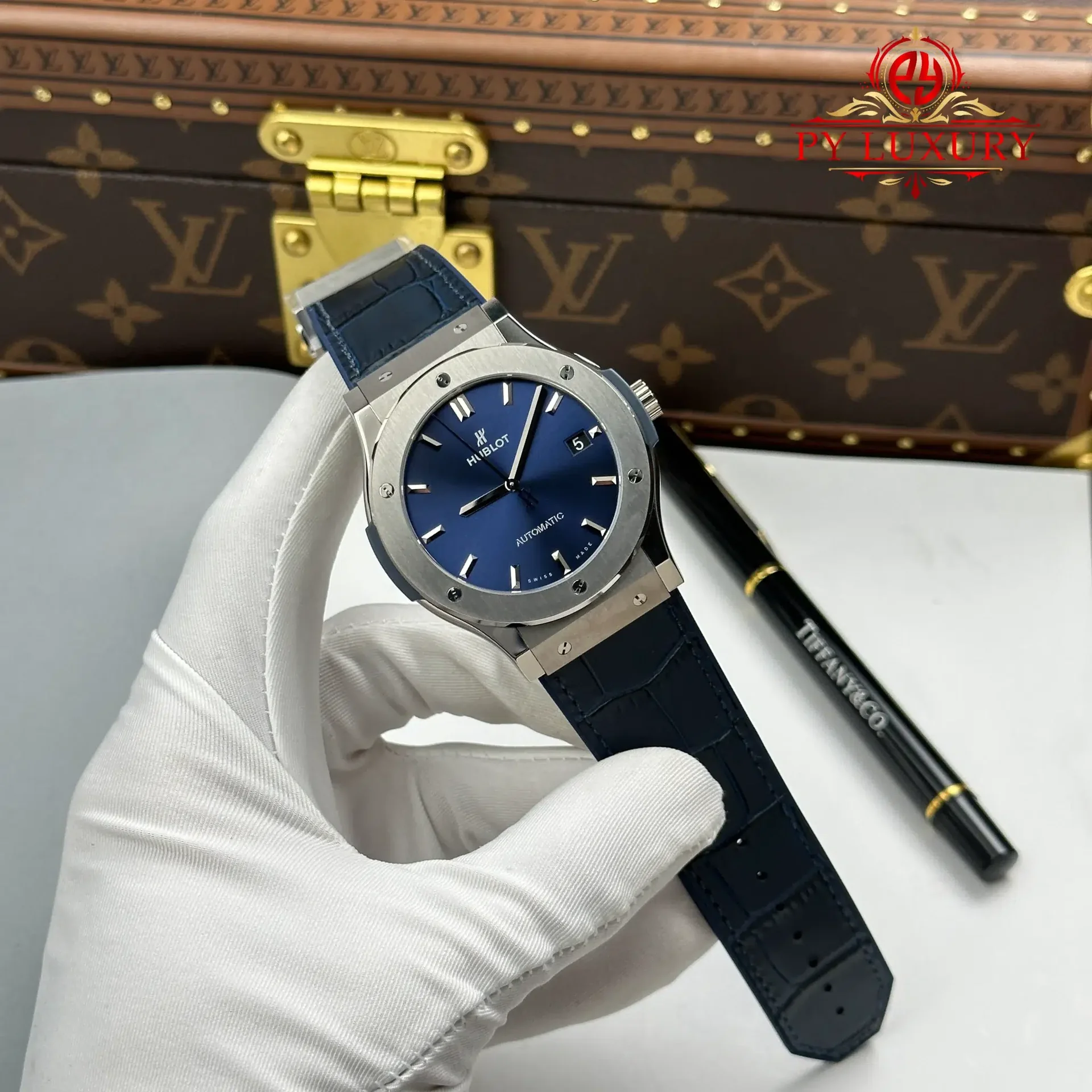 Hublot Classic Fusion Titanium Navy Blue Dial 1:1 Best Replica JJZ 45mm - 图片 2