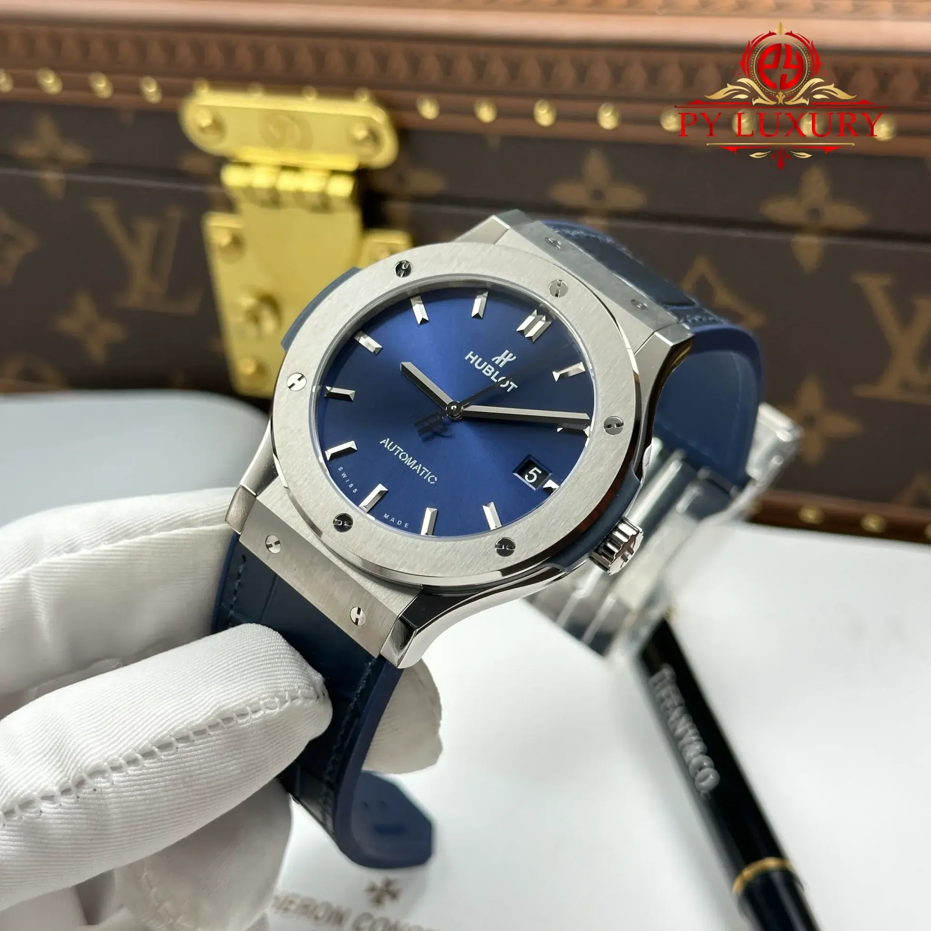 Hublot Classic Fusion Titanium Navy Blue Dial 1:1 Best Replica JJZ 45mm - 图片 3