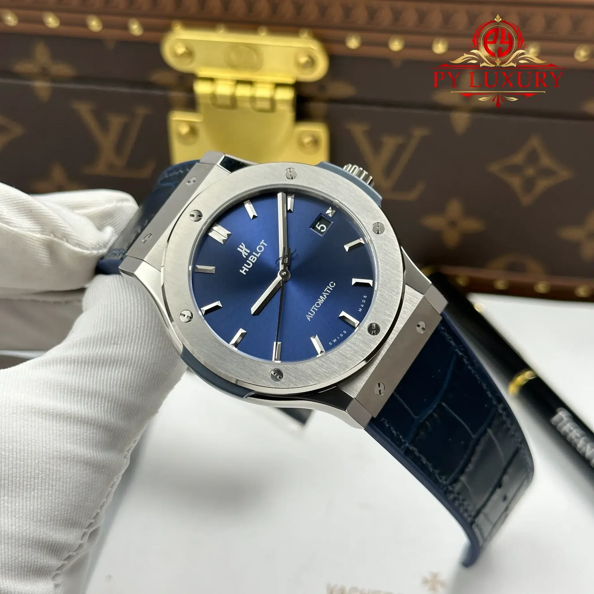 Hublot Classic Fusion Titanium Navy Blue Dial 1:1 Best Replica JJZ 45mm - 图片 4