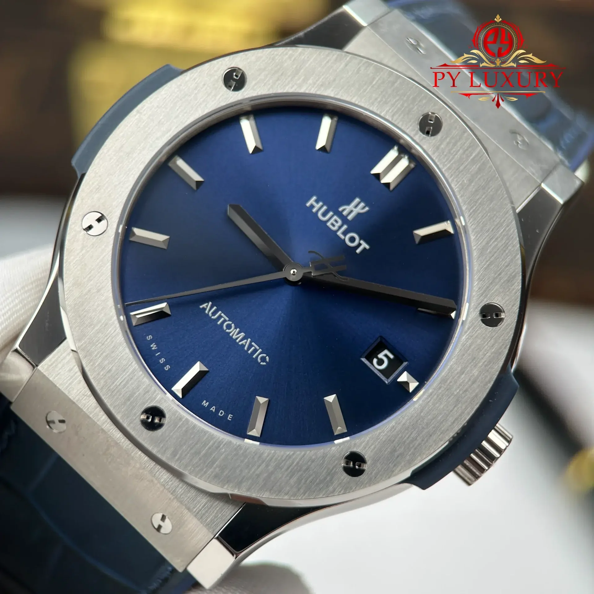 Hublot Classic Fusion Titanium Navy Blue Dial 1:1 Best Replica JJZ 45mm - 图片 5