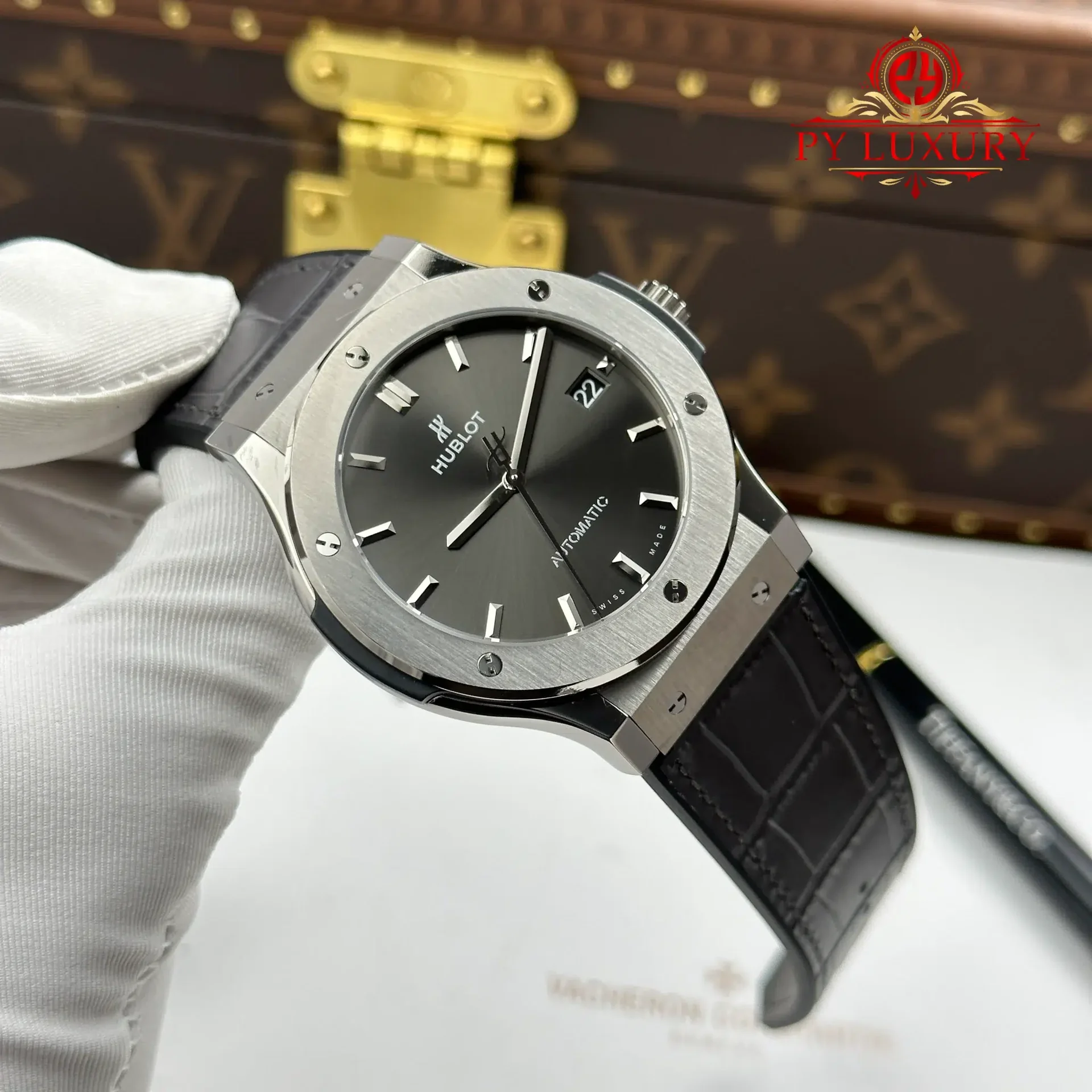 Hublot Classic Fusion Titanium Men Grey Dial 1:1 Best Replica JJZ 45mm - 图片 4