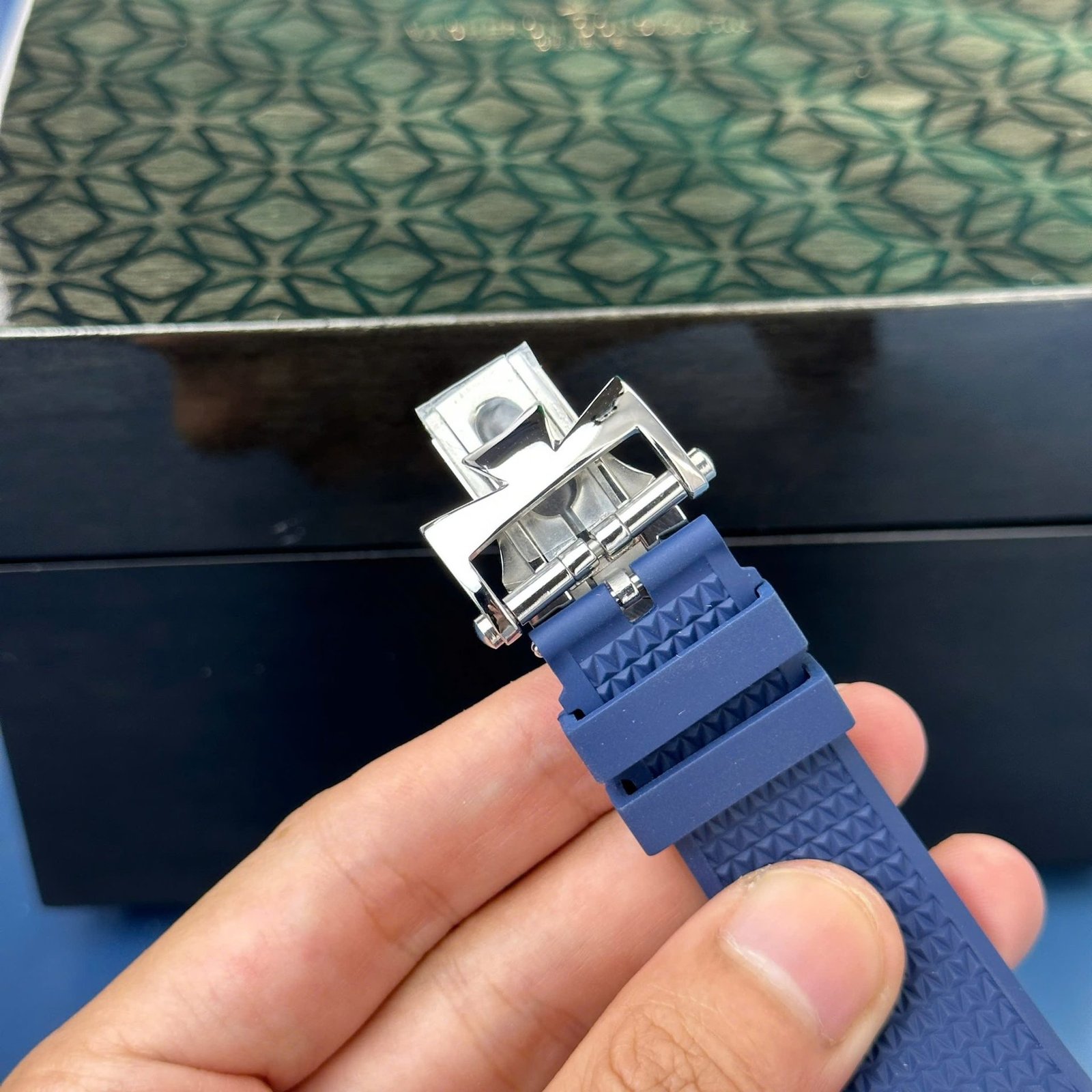 Vacheron Constantin Overseas 5500V Chronograph Blue Dial Rubber Strap Replica 8F 42.5mm - 图片 8
