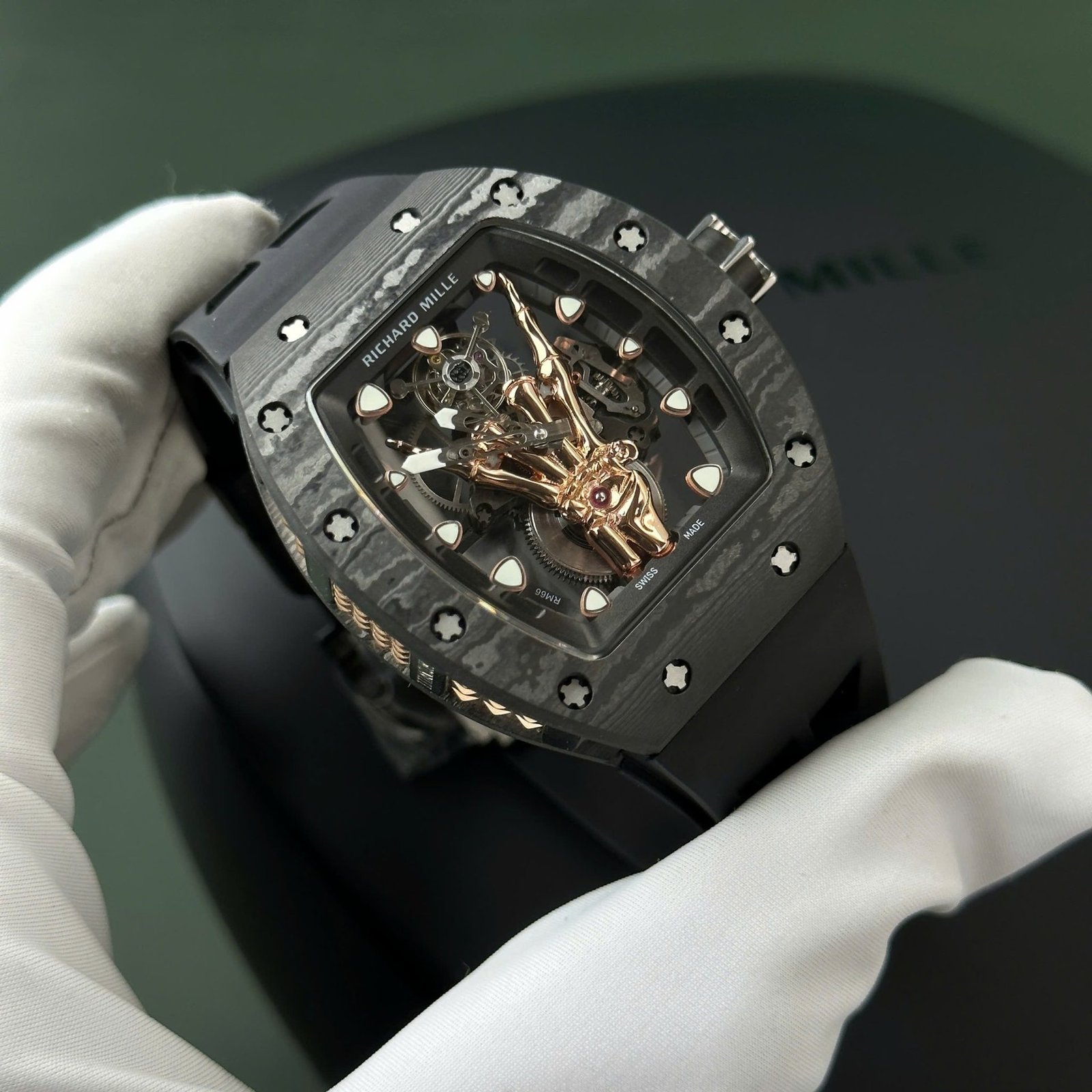 Richard Mille RM66 Flying Tourbillon Manual Winding Carbon TPT Best Replica YS Factory 42.7mm x 49.94mm - 图片 3
