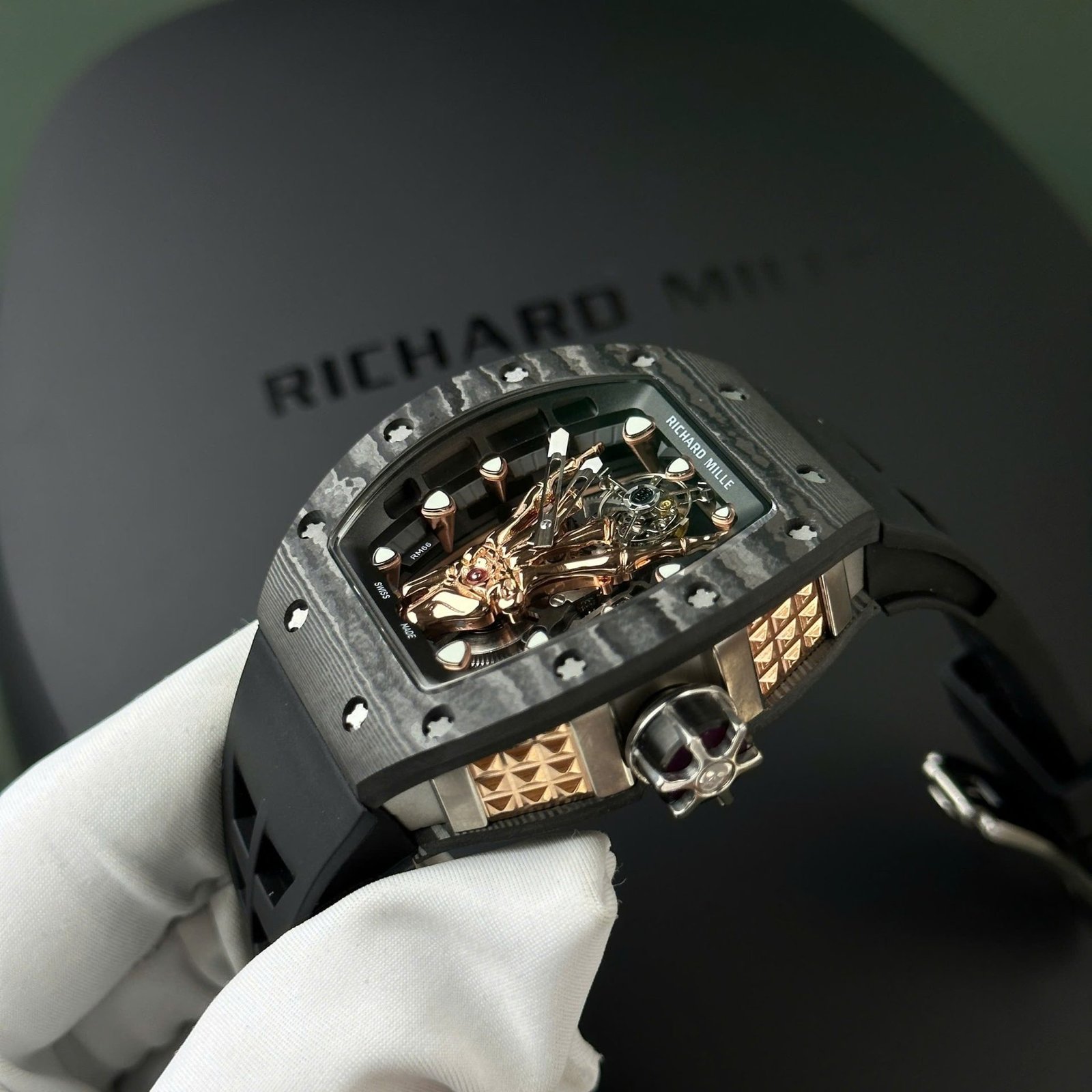Richard Mille RM66 Flying Tourbillon Manual Winding Carbon TPT Best Replica YS Factory 42.7mm x 49.94mm - 图片 4