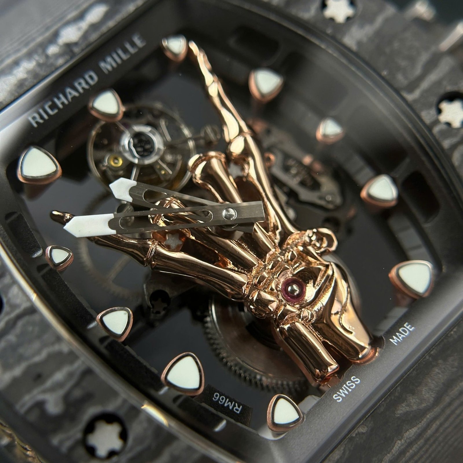 Richard Mille RM66 Flying Tourbillon Manual Winding Carbon TPT Best Replica YS Factory 42.7mm x 49.94mm - 图片 6