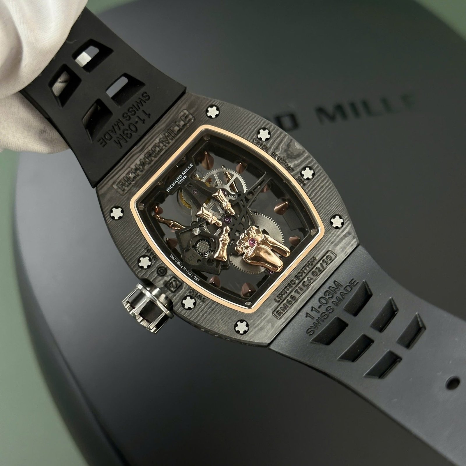 Richard Mille RM66 Flying Tourbillon Manual Winding Carbon TPT Best Replica YS Factory 42.7mm x 49.94mm - 图片 9