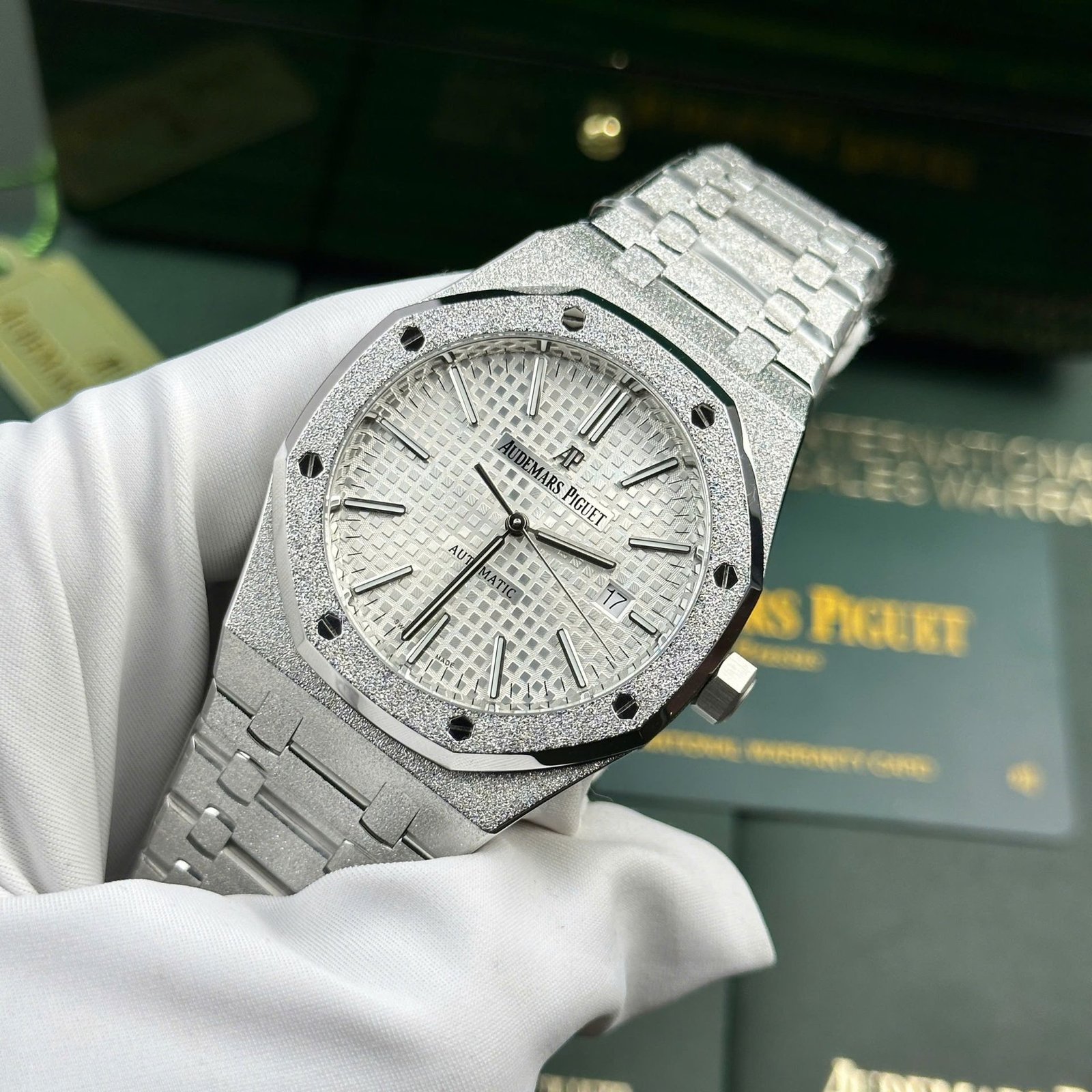 Audemars Piguet Royal Oak 15410BC Frosted Gold White Dial 1:1 Copy Best Replica APSF 41mm - 图片 2