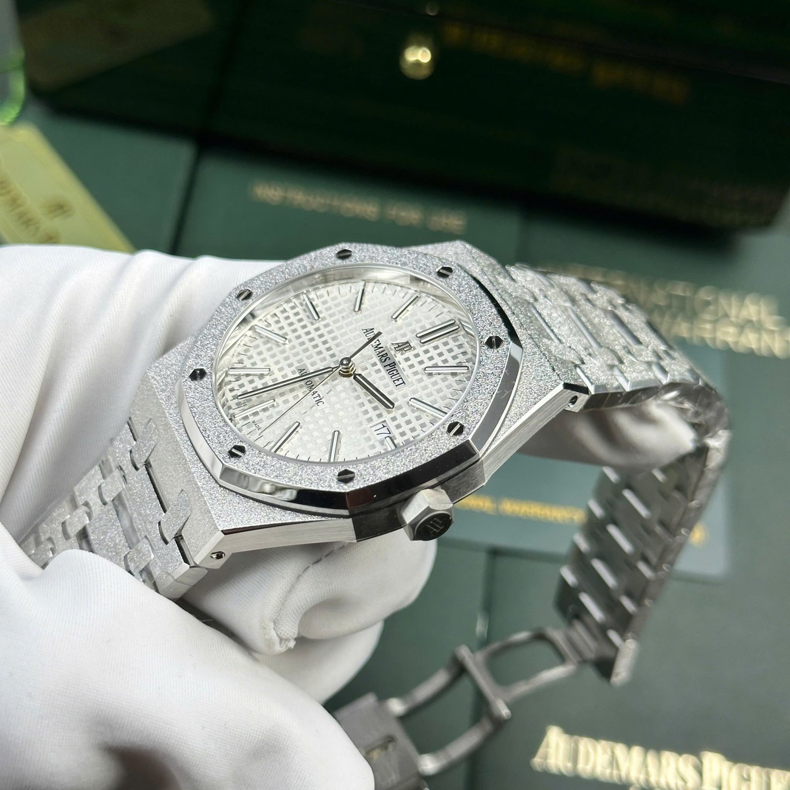 Audemars Piguet Royal Oak 15410BC Frosted Gold White Dial 1:1 Copy Best Replica APSF 41mm - 图片 4