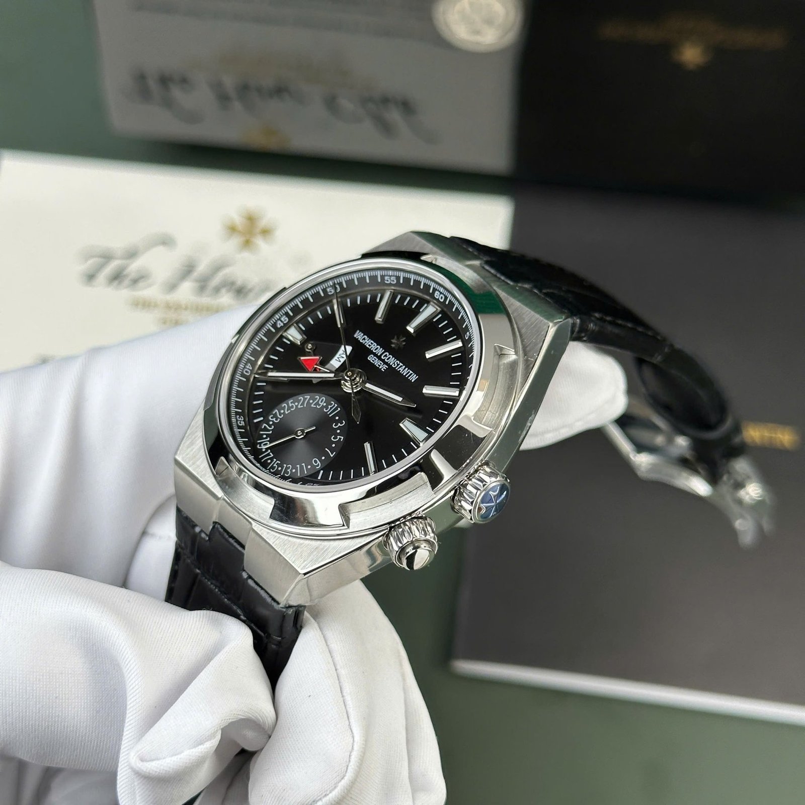 Vacheron Constantin Overseas Dual Time 7900V/110A-B546 Black Dial Leather Strap Swiss Replica PZF 41mm - 图片 5
