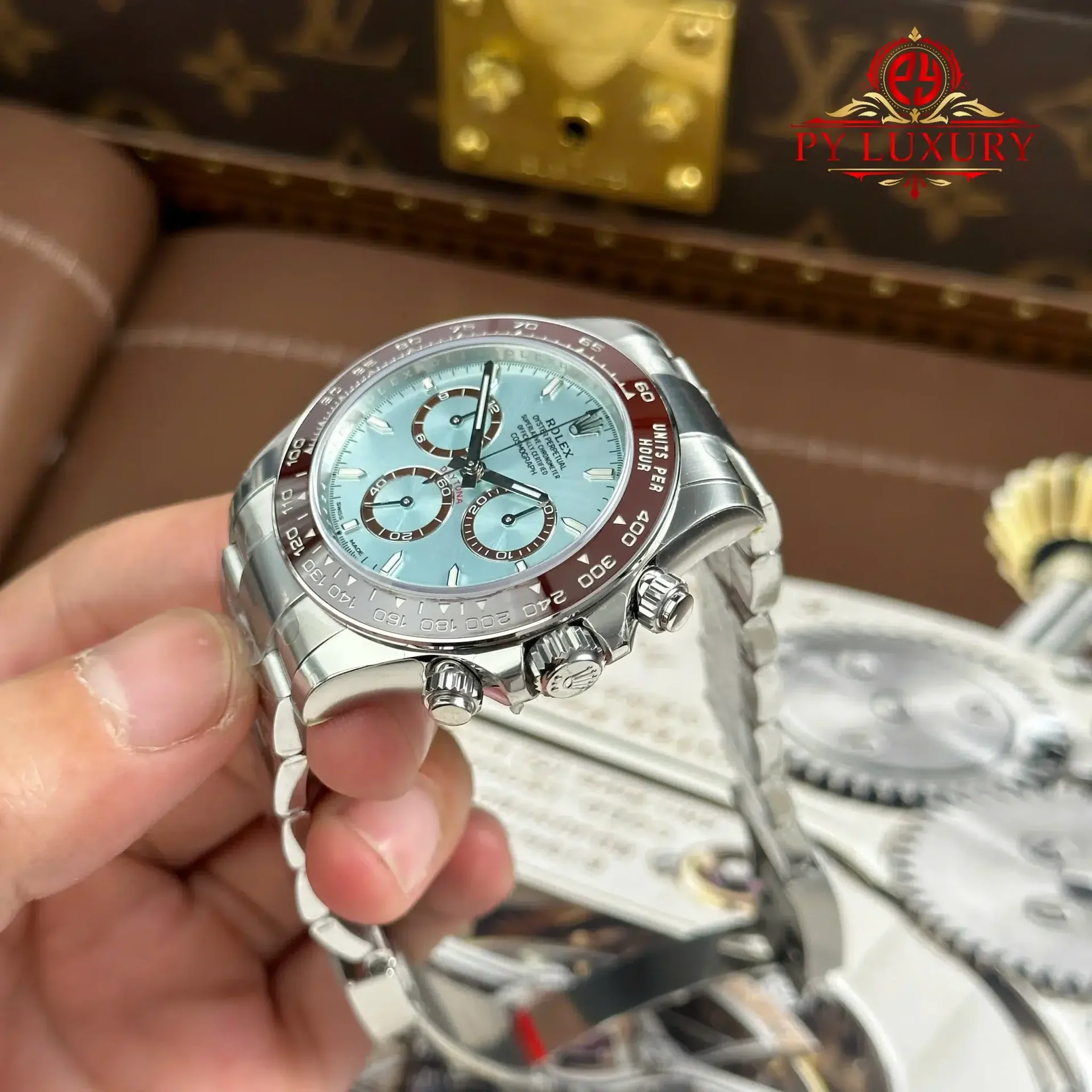 Rolex Daytona 126506-0001 Platinum Iced-blue Dial Brown Cerachrom Bezel 1:1 Best Replica VSF 40mm - 图片 3
