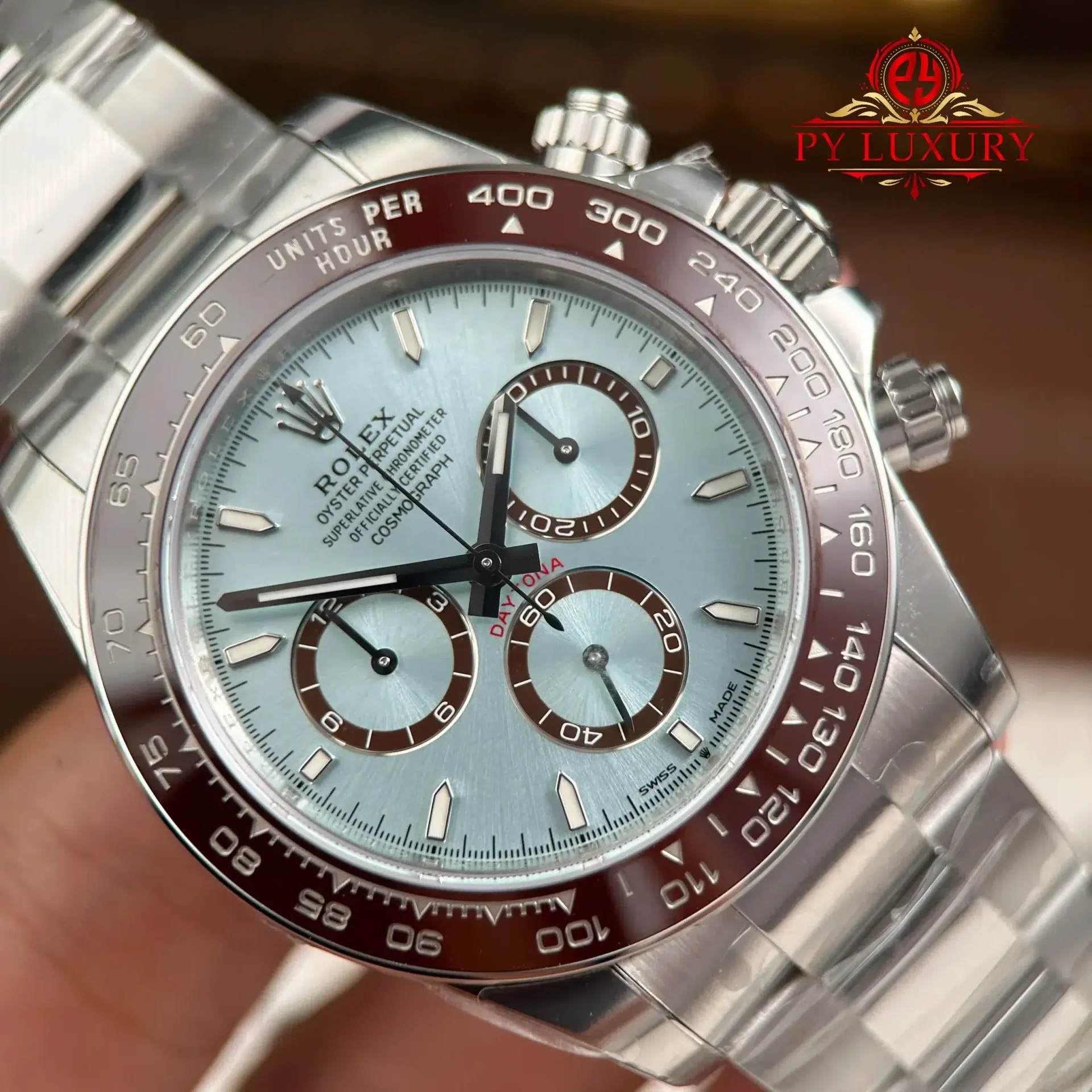 Rolex Daytona 126506-0001 Platinum Iced-blue Dial Brown Cerachrom Bezel 1:1 Best Replica VSF 40mm - 图片 4