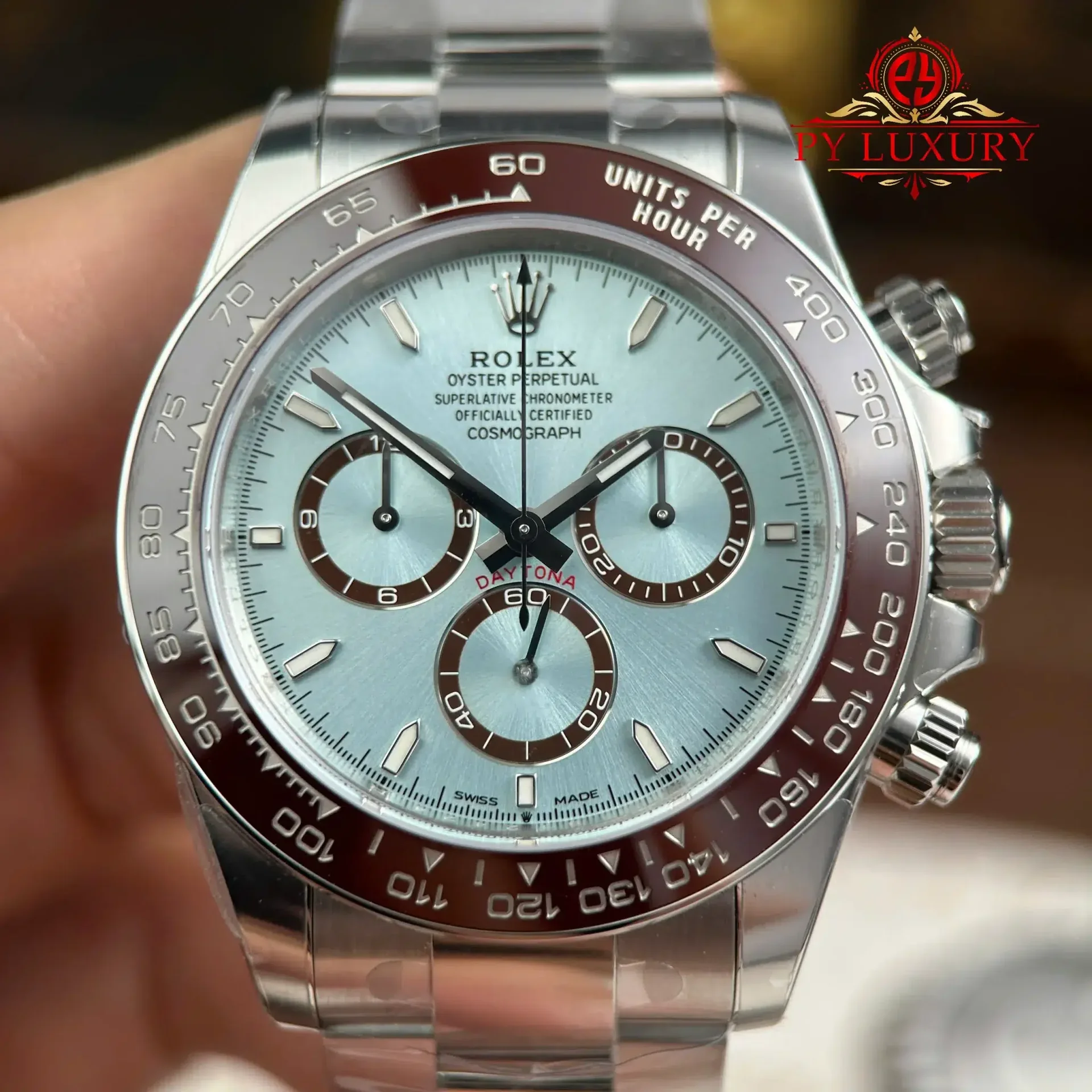 Rolex Daytona 126506-0001 Platinum Iced-blue Dial Brown Cerachrom Bezel 1:1 Best Replica VSF 40mm - 图片 5
