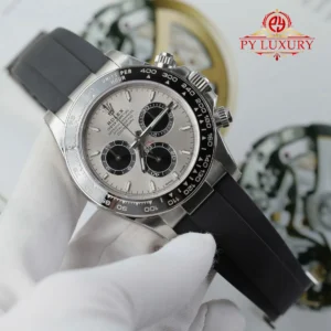 Rolex Daytona 126519-0006 Steel & Bright Black Dial Oysterflex Rubber Strap Best Replica 1:1 VSF 40mm