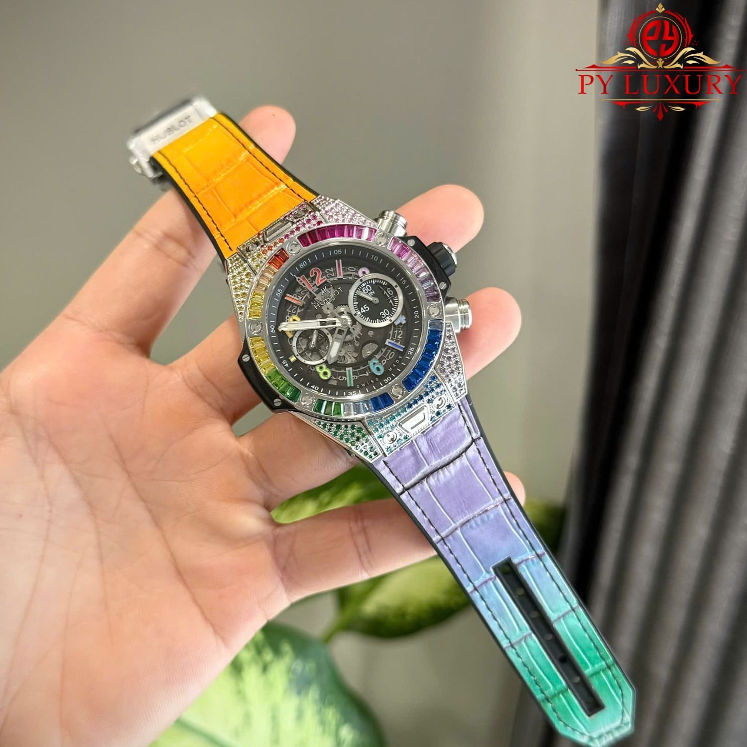 Hublot Big Bang Unico Titanium Rainbow Leather Strap Best Replica ZF 45mm - 图片 2