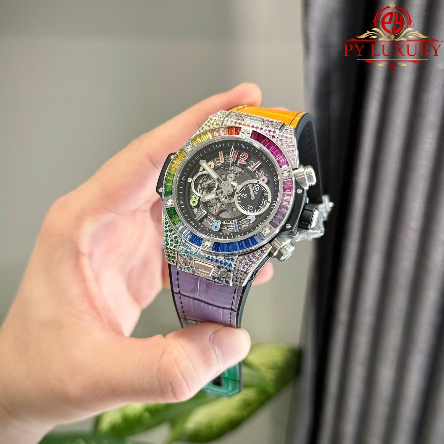 Hublot Big Bang Unico Titanium Rainbow Leather Strap Best Replica ZF 45mm - 图片 3