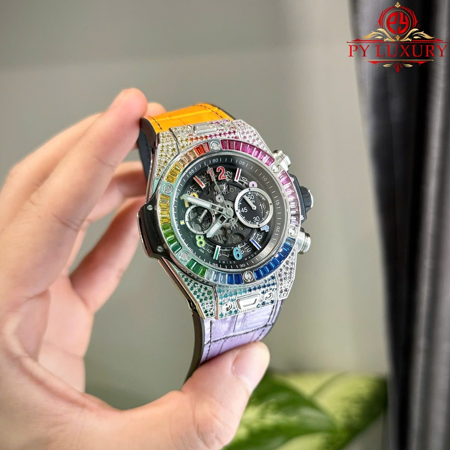 Hublot Big Bang Unico Titanium Rainbow Leather Strap Best Replica ZF 45mm - 图片 4