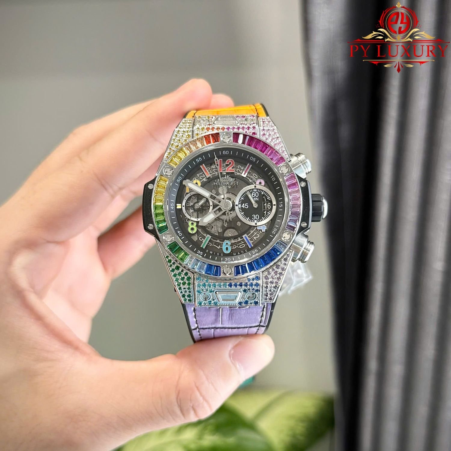 Hublot Big Bang Unico Titanium Rainbow Leather Strap Best Replica ZF 45mm - 图片 5