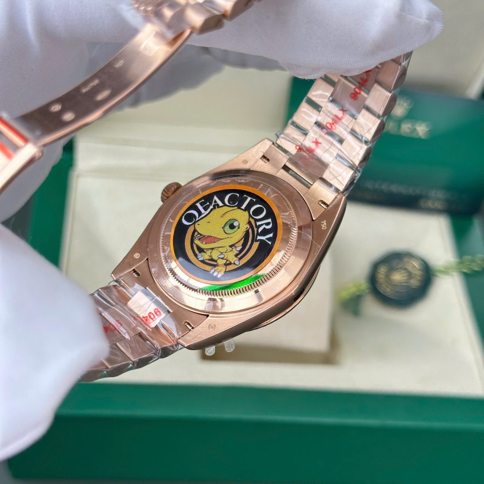 Rolex Day-Date 228235 Rose Gold Olive Green Dial 187g Best Replica QF 40mm - 图片 8