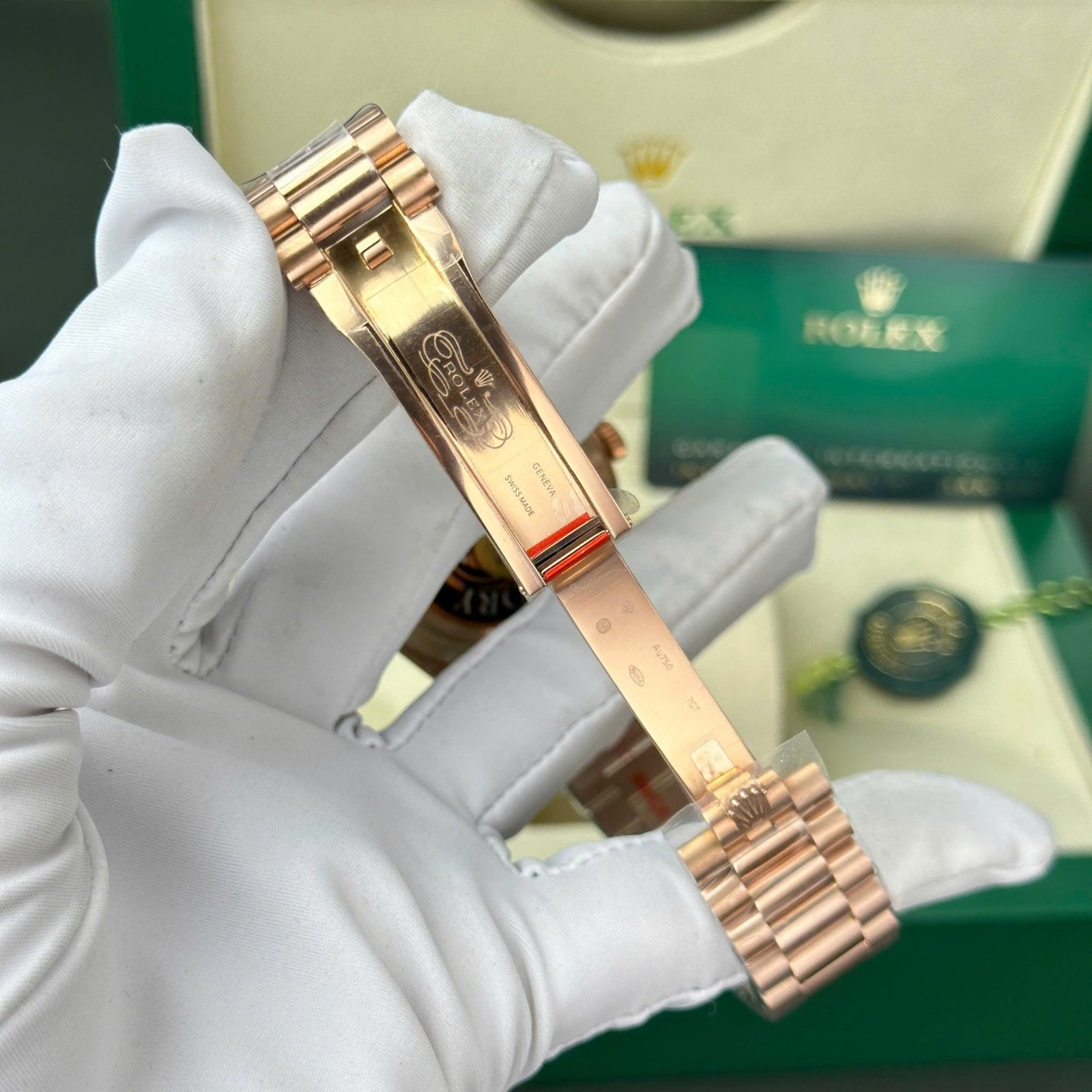 Rolex Day-Date 228235 Rose Gold Olive Green Dial 187g Best Replica QF 40mm - 图片 9