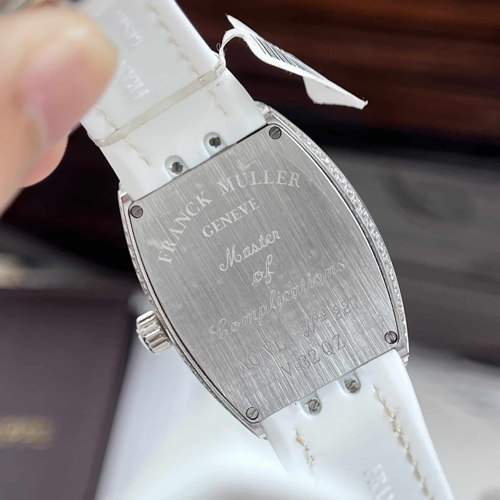 Franck Muller Vanguard V32 White Custom Full Moissanite Best Replica ABF 32mm - 图片 8