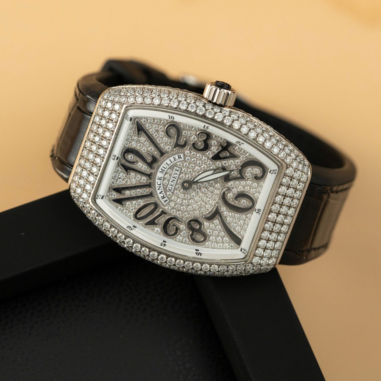 Franck Muller Vanguard V32 Black Full Moissanite Diamonds Best Replica ABF 32mm - 图片 2
