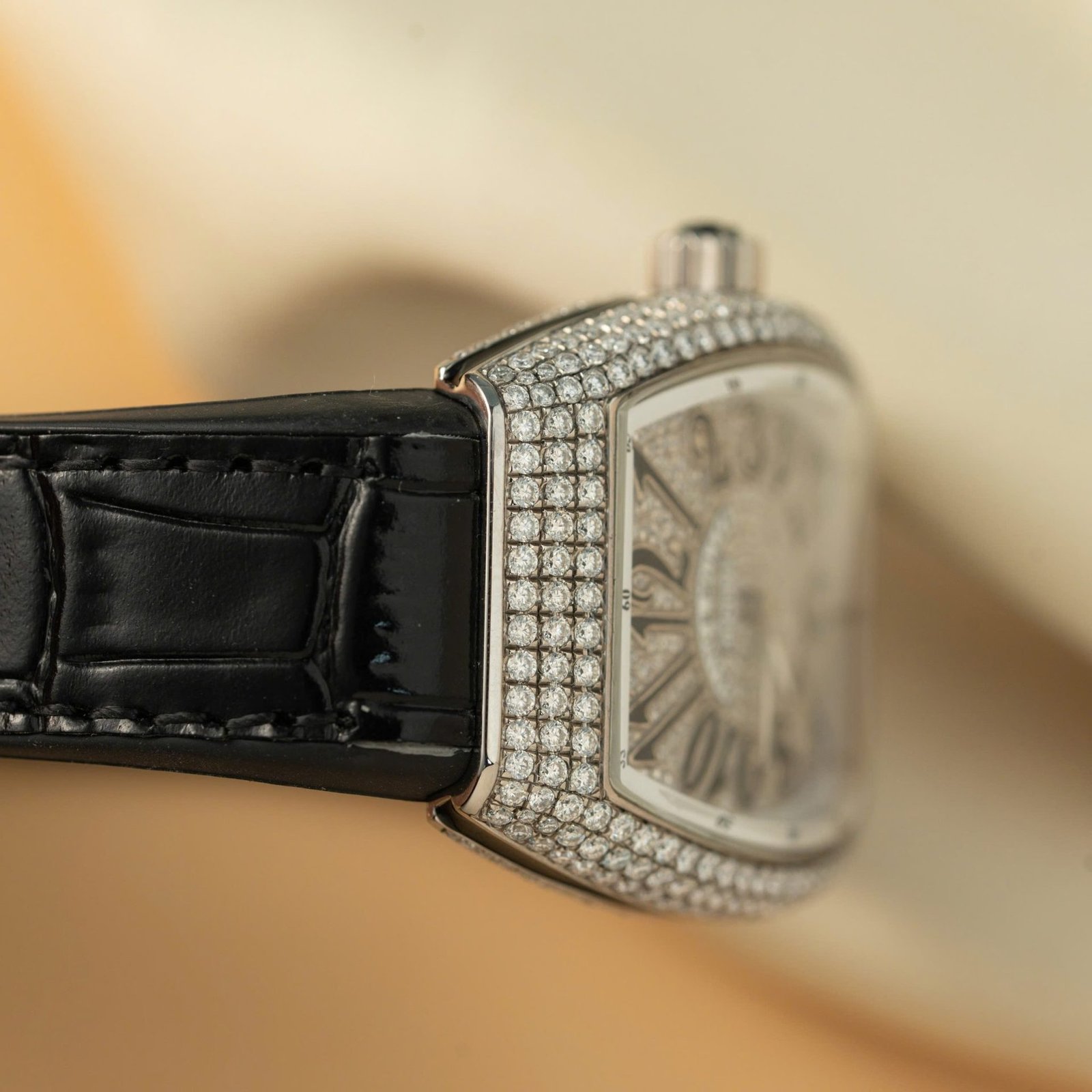 Franck Muller Vanguard V32 Black Full Moissanite Diamonds Best Replica ABF 32mm - 图片 4