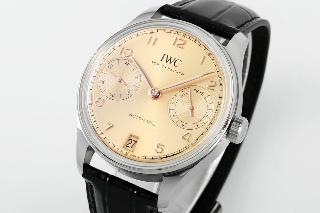 IWC Portugieser IW501705 Beige Dial Leather Strap Best Clone APSF 42mm - 图片 3