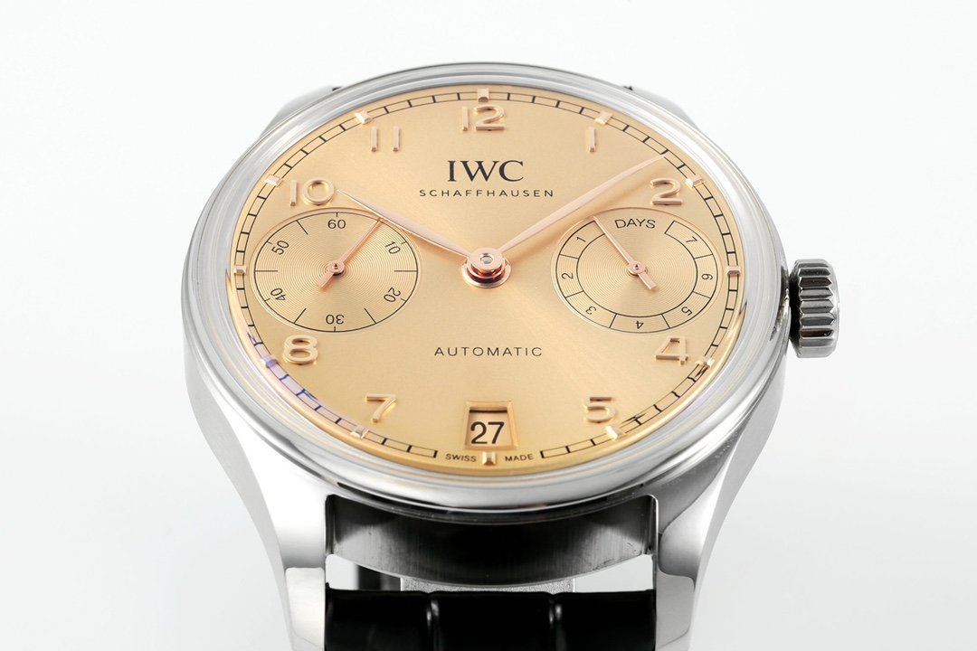 IWC Portugieser IW501705 Beige Dial Leather Strap Best Clone APSF 42mm - 图片 4